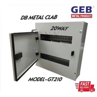 GEB METAL CLAB DB 2 ROW DISTRIBUTION BOX GT210-20WAY ELECTRICAL BOX KOTAK BESI MAIN SWITCH KOTAK