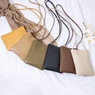 Women Casual Mini Mobile Phone Leather Bag Solid Color Crossbody Simple Phone Sling Bag