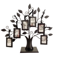 Family Tree Picture Frame Metal Tree Photo Frame Stand with 6 Ornamental 1.77"" x 2.56""/2.17"" x 3.