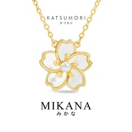 Mikana Gold Plated Sakura Katsumori Pendant Necklace for women pearl flower kwintas gift non tarnish