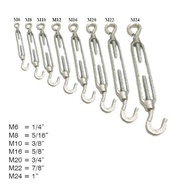 Span Screw M6 6mm 1/ 4" Turnbuckle Hard Needle Pull Sling Galv