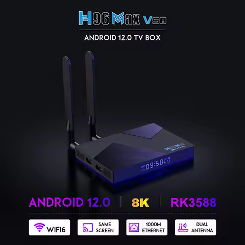 H96 MAX V58 Android 12 TV Box Rockchip RK3588 Octa Core DDR4 8GB RAM 64GB ROM 1000M Ethernet WIFI6 5