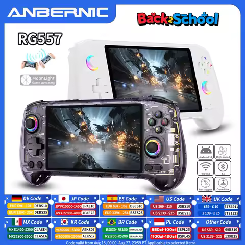 ANBERNIC RG557 Handheld Game Console 5.48" AMOLED Screen Dimensity 8300 Android Retro Video Player S