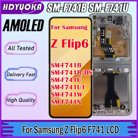 6.7" AMOLED LCD For Samsung Z Flip 6 F741U F741 LCD Display Touch Screen For Samsung Z Flip6 5G LCD