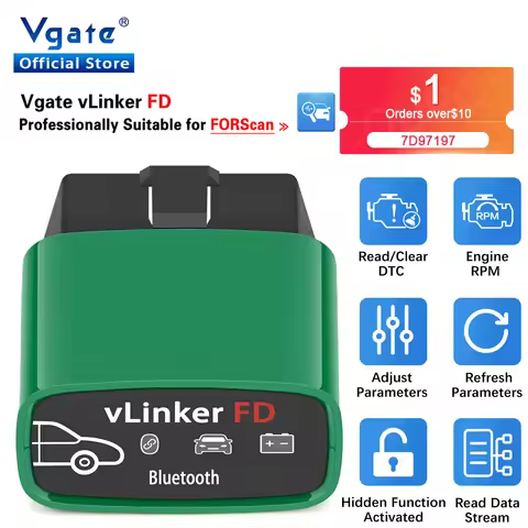 Vgate vLinker FD BT3.0 For Ford FORScan Android ELM327 MS-CAN OBD2 Scanner Car Diagnostic Auto Tool
