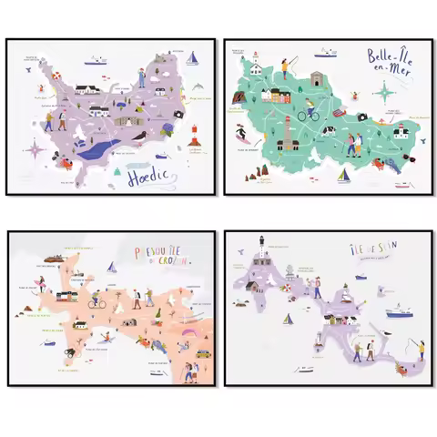 Ouesan Island, Crozon Peninsula, Seine Island, Belle Isle, Crozon Peninsula - Brittany Map, Finister