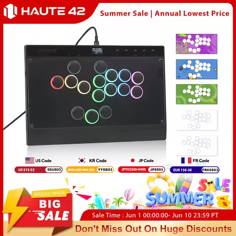 Haute42 C16 Magnetic Leverless Hitbox Controller Stickless Arcade Controller Keyboard For PC/ PS5/PS