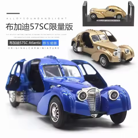 1: 28 Bugatti 57SC Atlantic Classic Car Simulation Diecast Metal Alloy Model Car kids toys collectio