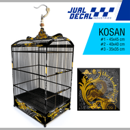 Stiker Sangkar Kotak Decal Kandang Kosan Motif WAYANG Custom untuk Burung Cendet Kacer Koper dll ukuran 45cm 40cm 35cm