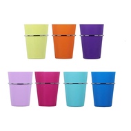 7 Sets Pegboard Bins with Rings Ring Style Pegboard Hooks with Pegboard Cups Pegboard Cup Holder Accessories (7 Colors)