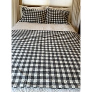 Duvet cover 200x200 cm and 2 pillowcases 50x80 cm EKTANDVINGE Duvet cover, checkered motif