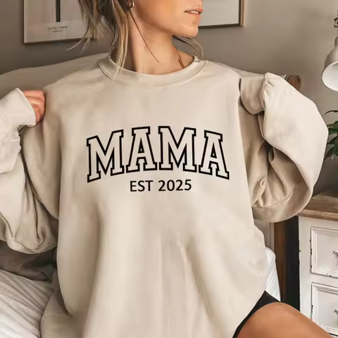 Personalized Mama Est Sweatshirt Custom Mama Est 2025 Sweatshirt Mothers Day Gift Women Crewneck Swe