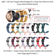 Qr5 20mm Strap Casio MTP-M305D M305L - Magnetic Clasp Silicone Watch Strap