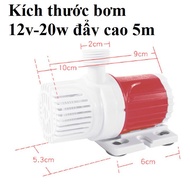 Máy Bơm Nước Không Chổi Than Động Cơ Năng Lượng Mặt Trời DC 12V 24V Máy Bơm Nước Chìm Điện Từ Không 