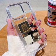 Coffee and Art hard plastic Transparent Phone Case iphone 14promax 11 13 12 6 6s 7Plus 8 X XS Max sd