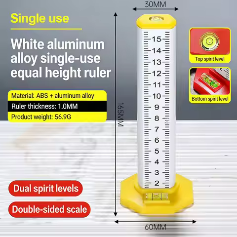 Leveling Tool High Precision Level Ruler Magnetic Dual Use Height Gauge Aluminum Alloy Level Bubble 