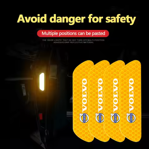 4Pcs Car Reflective Safety Stickers Warning Sign Shine Strip For Volvo ES90 EC40 EX40 EM90 XC90 V90 
