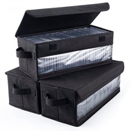 Store Manager Recommended⌛C cd CD Storage Box Household dvd CD Storage Foldable Large Capacity with 