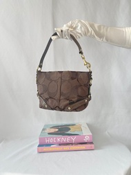 Coach啡色中古手提袋肩背側肩袋腋下包 日本中古二手vintage