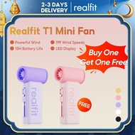 【Buy 1 Get 1 Free】Realfit T1 High Speed Handheld Fan 199 Speeds Wind Portable Turbo Fan Recharged Mi