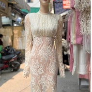 Long muse dress, super luxurious long-sleeved lace bodycon dress C333(Z4)