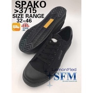 School Shoes Black Spako 3715 Size 32 - 46 Sneakers Canvas SG Retailer Men Lady Kids Working Indoor Outdoor Casual