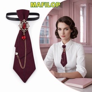 MAFILOP Bow Tie, Adjustable Metal Chain Chain Necktie,  Rhinestone Vintage Womens Tie School