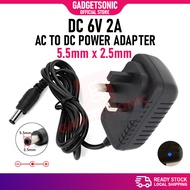 AC 240V To DC 6V 2A 5.5mm x 2.5mm Power Supply Adapter UK Plug 6V2A 2000mA Voltage Converter Charger