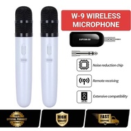W-9 WIRELESS MICROPHONE PORTABLE DUAL PROFESSIONAL HANDHELD KARAOKE MICROPHONE 2.4G WIRELESS HIGH QU