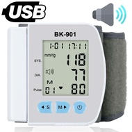 Smart LCD Screen English Voice Broadcast Wrist Blood Pressure Monitor Digital Automatic BP Tonometer