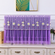 ♥Spot ♥ embroidery pattern dustproof cloth 电视防尘罩 tv cover  42 inch LCD monitor set 32 inch  43 inch  55 inch home decoration lace edge flower desktop hanging type universal 50-65 inch  TV protector  TV cover cloth