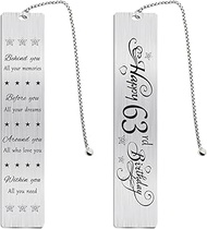 Jzxwan Happy 63rd Birthday Gifts for Women Men, 63 Year Old Birthday Bookmark Gift for Him Her, Happ