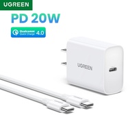 UGREEN PD Charger 20W 30W QC 4.0 3.0 USB C Fast Charging For Samsung Andriod Mobile Phone