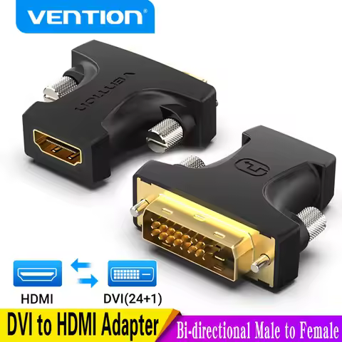 Vention DVI to HDMI Adapter Bi-directional DVI D 24+1 Male to HDMI Female Cable Connector Converter 