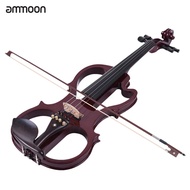 Ammoon Series ขนาดเต็ม4/4ไวโอลิน Silent Electric Violin Fiddle With Bow Hard Case Tuner Headphones A