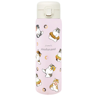 貓福珊迪 - Mofusand甜甜圈貓不鏽鋼按壓式保溫水壺保溫瓶480ml (粉)