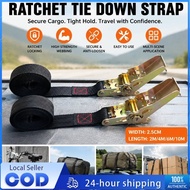 Thicken Cargo Binding Straps 2.5cm X 3T 2/4/6/10M Ratchet Tie Down Belt For Motorcycle ATV Kayak Car