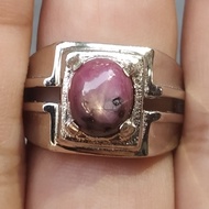 Cincin Batu Akik Permata Ruby Star Gondola dan Natural