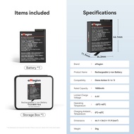 aMagisn Extreme Battery Compatible with Osmo Action 5 Pro / Action 4 / Action 32100mAh Rechargeable