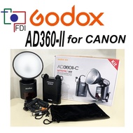 Godox AD360 II-C Witstro TTL Portable flash with power pack kit for Canon latest model AD360 II
