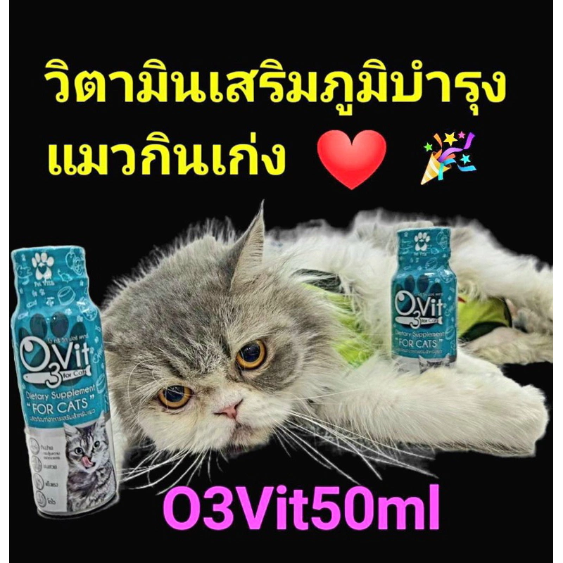 o3vitแมวอาหารเสริมบํารุงแมวกินเก่งเสริมภูมิแมวอ้วน1ขวดแมว