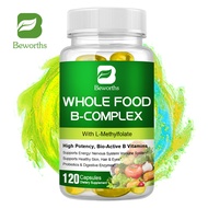 Beworths Vitamin B Complex Capsules B1, B2, B3, B5, B6, B7, B9, B12 for Stress Energy and Immune Sup