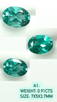 Beautiful ocean green Apatite oval shape 100% natural gemstone อะพาไทต์สีเขียวน้ำทะเลสวยงาม พลอยธรรม
