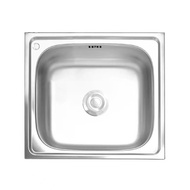 Global House CLOSE อ่างล้างจาน 1หลุมไม่มีที่พัก SUS 304 50x50x20ซม. ARGUS-01 รับประกันของเเท้