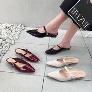 Simoncelli Women's 1.5cm Tofu Heel Shoes | Women's Flat Shoes | Women's shoes | Black Work Shoes | W