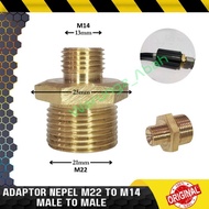 SAMBUNGAN KONEKTOR ADAPTOR NEPEL KONVERTER M22 TO M14 MALE TO MALE