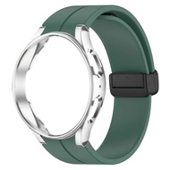 Silicone gấp khóa dây đeo với trường hợp cho Samsung Galaxy Watch 6 5 5pro 4 dây đeo đồng hồ 40mm 44