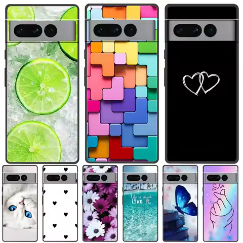 For Google Pixel 7 Pro Case Soft Black Silicone Bumper Butterfly Phone Cover for Googe Pixel7 7Pro P