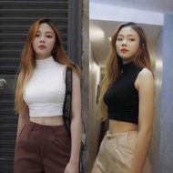 Áo croptop nữ 3 lỗ cổ cao thời trang xixo chất thun borip cao cấp sang mịn đẹp