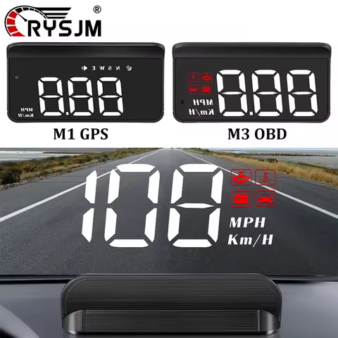 M3 OBD2 HUD / M1 GPS Head Up Display Auto Projection GPS Speedometer Digital Car Accessories Glass P